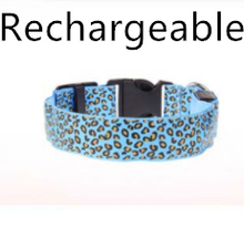 Load image into Gallery viewer, LED Dog Collar Safety Adjustable Nylon Leopard Pet Collar
