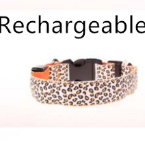 Load image into Gallery viewer, LED Dog Collar Safety Adjustable Nylon Leopard Pet Collar
