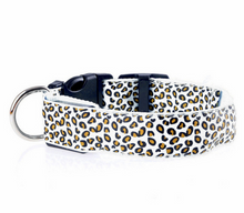 Load image into Gallery viewer, LED Dog Collar Safety Adjustable Nylon Leopard Pet Collar
