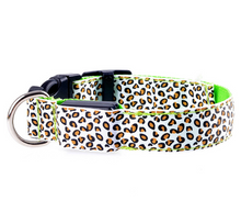 Load image into Gallery viewer, LED Dog Collar Safety Adjustable Nylon Leopard Pet Collar
