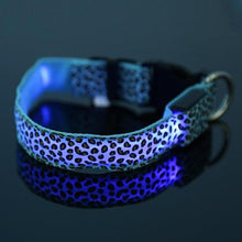 Load image into Gallery viewer, LED Dog Collar Safety Adjustable Nylon Leopard Pet Collar
